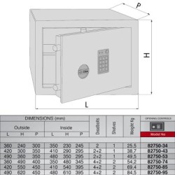 Χρηματοκιβώτιο CISA 82750/34 με Ηλεκτρονικό κωδικό